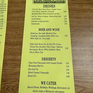 Menu as of 2/3/23