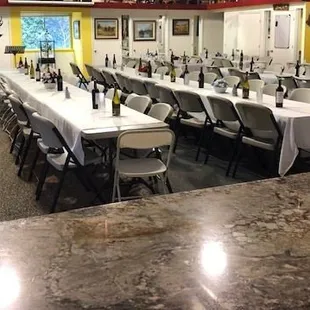 inside clubhouse for memorial service