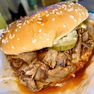 a pulled pork sandwich