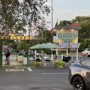a car parked in a parking lot
