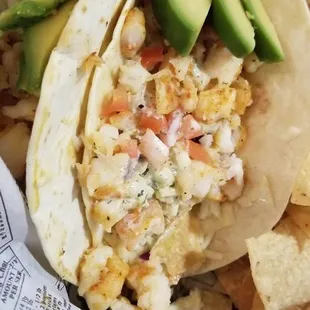 Spicey shrimp and avocado tacos. &quot;Another fine meal @ Frazier&apos;s &quot;