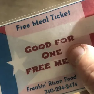 Gift card given by the owner (Adrian) for me to "bless" someone needy