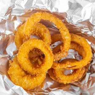 Our delicious crispy onion rings.