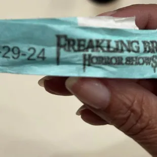 Armband that they give you upon entry