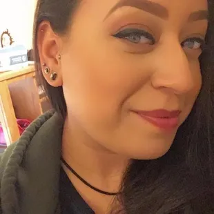 Earlobe studs and Tragus piercings