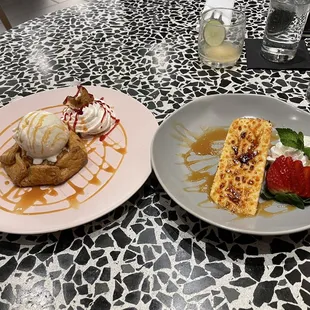 Apple Tart a la Mode and Crème Brulée Cheesecake
