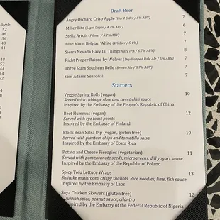 menu