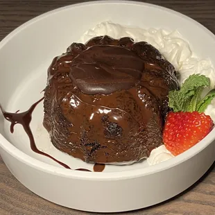 RW dinner: molten lava chocolate cake.