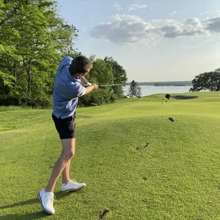 The back nine of Fred A. Is right on Longview lake. Solid course and pretty views