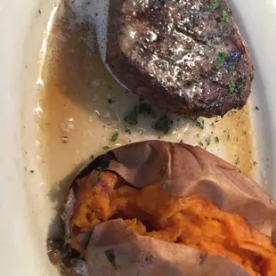 filet and sweet potato