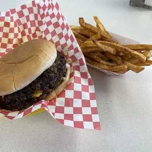 Double deluxe burger with everything on it!!