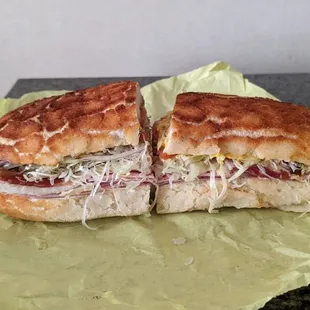 two halves of a sandwich