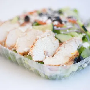 a closeup of a salad