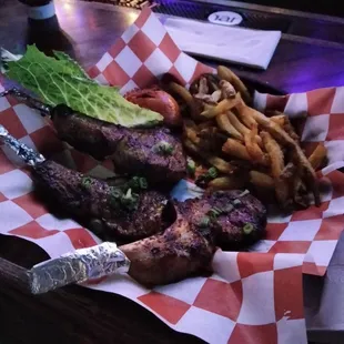 Lamb chops and fries
