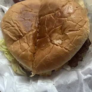 Huge, delicious burger