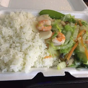 Shrimp chop sued lunch special 5.15