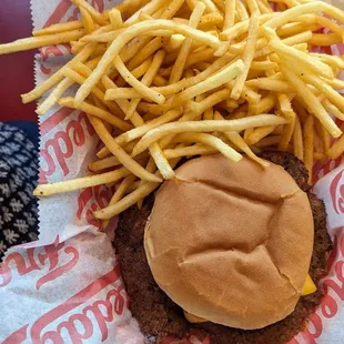 Burger and fries