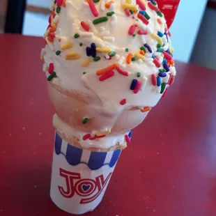 Vanilla Custard Cake Cone w/ Sprinkles