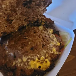 Peeled off the cheese