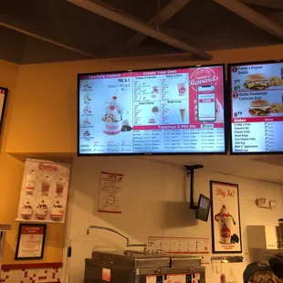 The ice cream menu