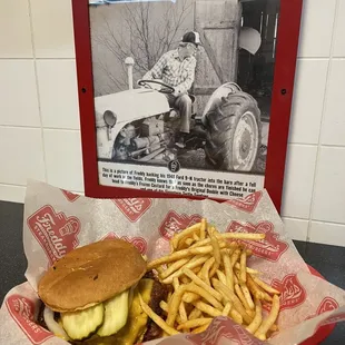 #1 double cheeseburger with fries