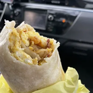 Bacon breakfast burrito