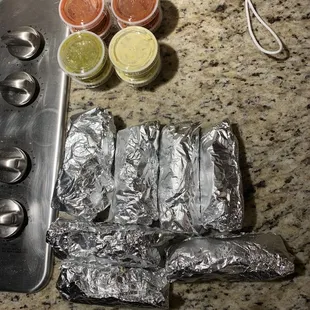 7 tacos and 3 orange juice for $23