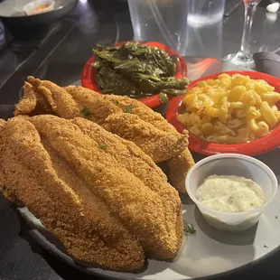 Grouper with greens and Mac-n cheese!  Excellent