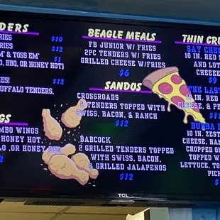 Entree menu