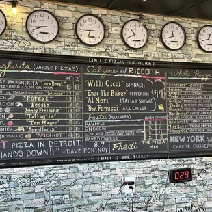 Menu.  Study before pulling a ticket to order