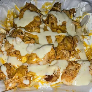 Super Fries w/ shredded chicken &amp; queso