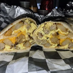 Sausage Breakfast Burrito.  Delicious