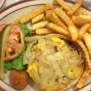 Burger n fries. Yum!!