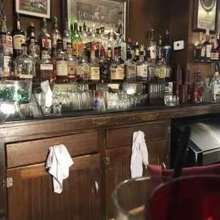 Stocked bar !!   She was a really good bartender.