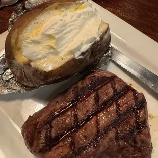 My House Top Sirloin steak and Baked Potato Dinner was delicious too.