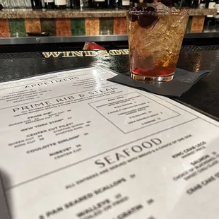 Awesome menu and lovely old fashion