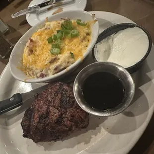 Filet and loaded mashed potatoes