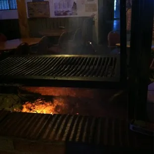 Grill inside restaurant