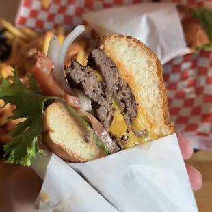 Double cheeseburger combo with wild fries