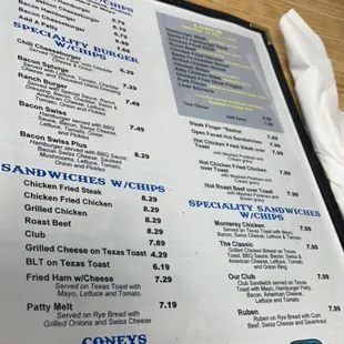 the menu