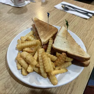 BLT with fries. $9 approx.