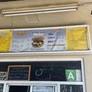 current menu and prices as of JULY 2023