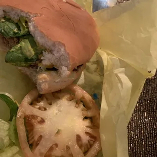 The blue particle was in my burger .
