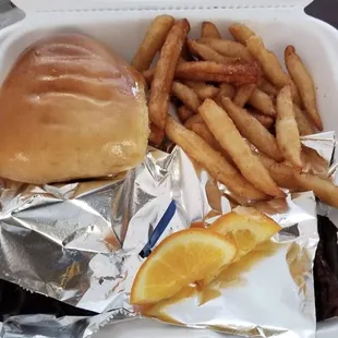 a sandwich and french fries