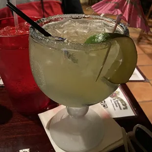 House margarita on the rocks.