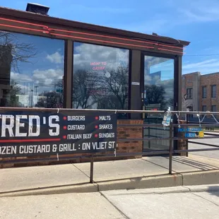 the front of the restaurant