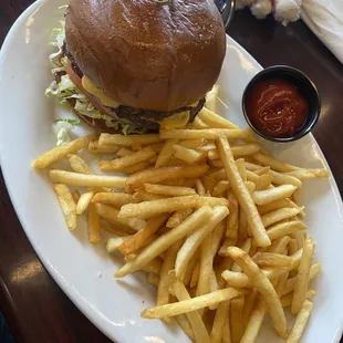 Burger and fries