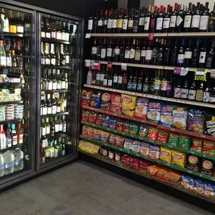 a display of bottles of wine