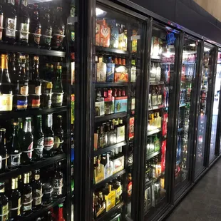 a row of beer bottles