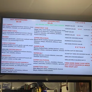 Right side of the menu